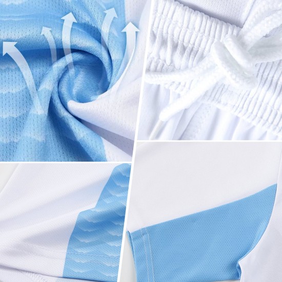 Aqua-White Jersey Sports Lightning Uniform Orange Soccer Custom Sublimation